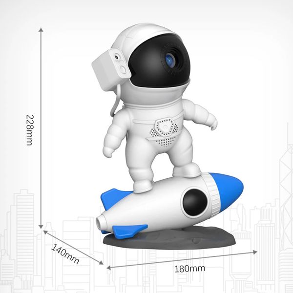 Лазерний нічник проектор Астронавт на ракеті + 12 слайдів галактик, від USB / Дитячий проектор зоряного неба 234569801 фото