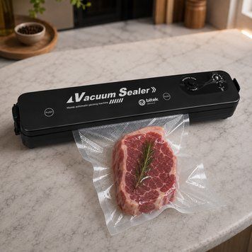 Вакууматор для продуктов, 110Вт, BITEK BT-410Y, Черный / Кухонный вакууматор / Вакуумный упаковщик 234597891 фото