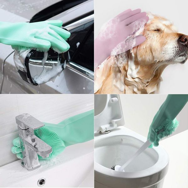 Перчатки для кухни Kitchen Gloves, Салатовые / Силиконовые перчатки для мытья посуды 23457114705 фото