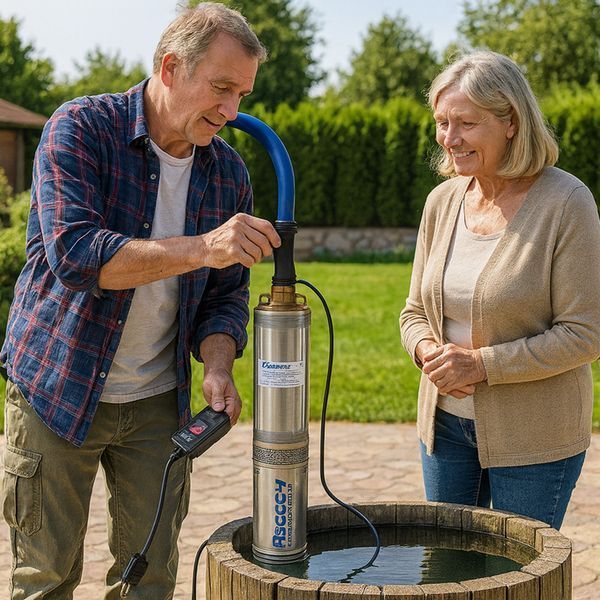 Занурювальний насос для свердловини NPO 1300Вт, кабель 40м, напір 45м, FOCUS 4-45 / Відцентровий насос глибинний 345600389 фото