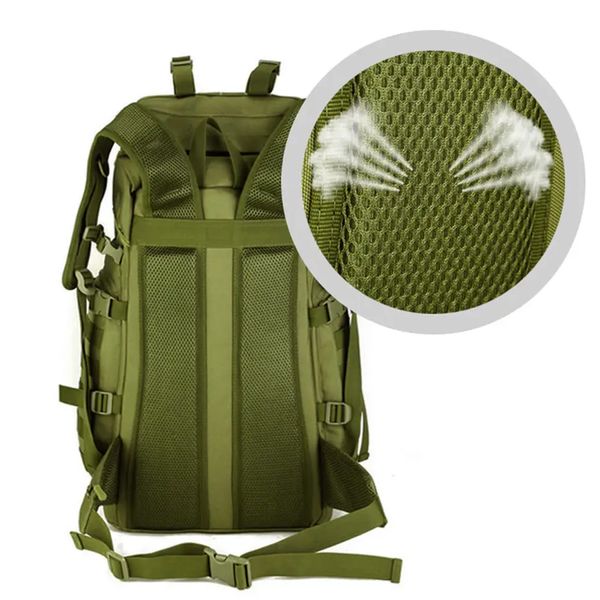 Рюкзак тактический на 60л (35x27x60см), с системой Molle, М14, Оливковый / Туристический водонепроницаемый рюкзак для мужчин 234565959 фото