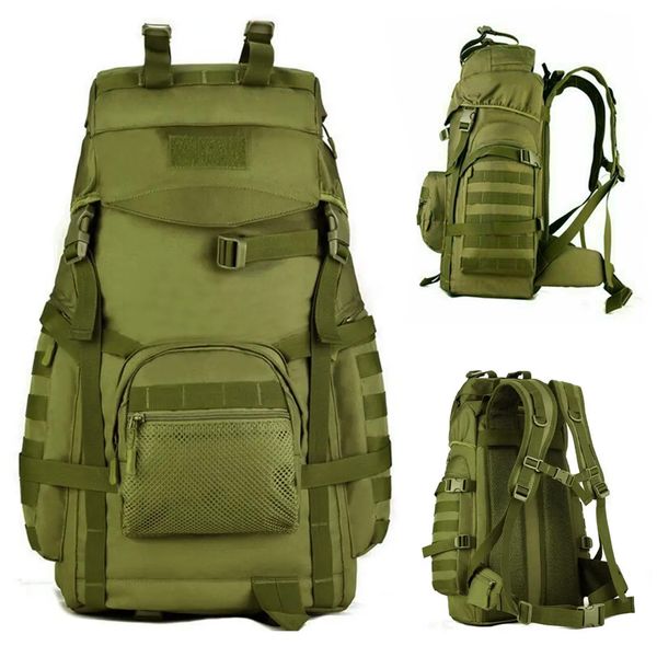 Рюкзак тактический на 60л (35x27x60см), с системой Molle, М14, Оливковый / Туристический водонепроницаемый рюкзак для мужчин 234565959 фото