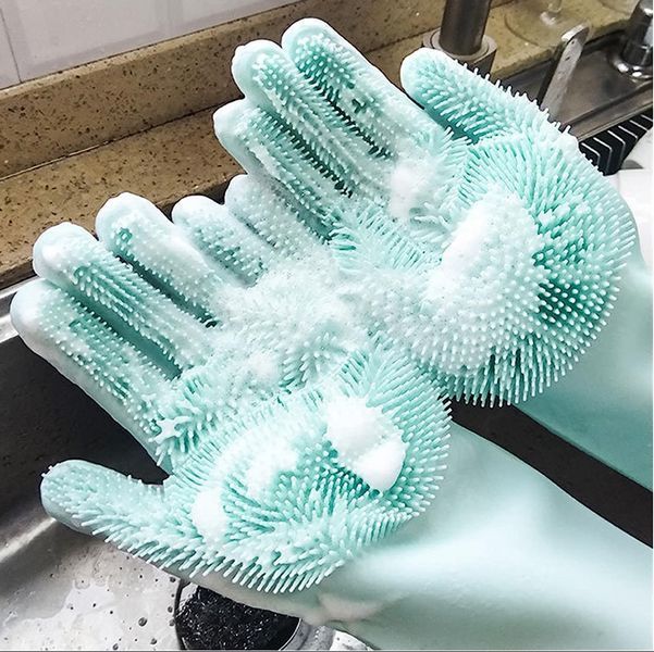Перчатки для кухни Kitchen Gloves, Салатовые / Силиконовые перчатки для мытья посуды 23457114705 фото