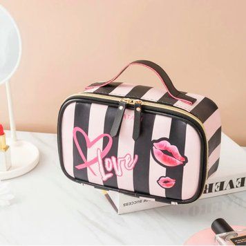 Косметичка органайзер для косметики, 21х21х13 см, Make up bag, Чорний / Дорожня косметичка-органайзер / Сумка для косметики 234595692 фото