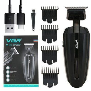 Аккумуляторная машинка для стрижки волос, 4 насадки, USB, VGR-952 / Триммер для стрижки / Триммер для бороды 234579379 фото