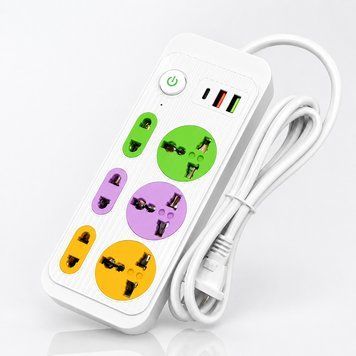 Мережевий фільтр подовжувач 2м, 220В, USB, Білий / Подовжувач з вимикачем / Переноска з юсб /Подовжувач-розгалужувач 234594507 фото