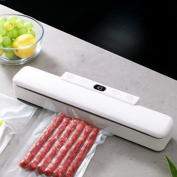 Вакуумный упаковщик для продуктов 90Вт, 36x8x5 см, 33217, Белый / Домашний вакууматор / Вакууматор для мяса и овощей 234589458 фото