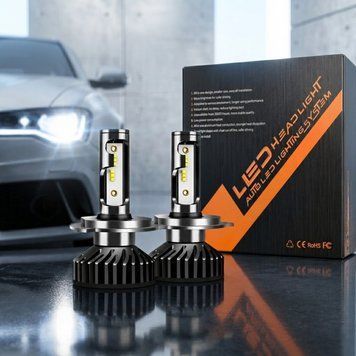 2 шт Світлодіодні лампи для фар, 55Вт, F2 H4 ZES / LED-автолампи ближнього та дальнього світла / Лампи для авто 234599451 фото