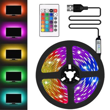 Светодиодная LED лента с пультом 5050, 2 м, от USB / Водонепроницаемая RGB подсветка для телевизора 234561271 фото