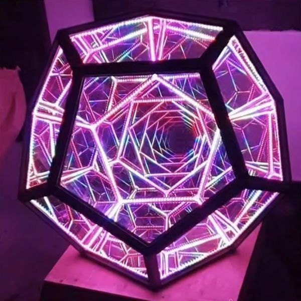 Светодиодный 3D ночник Додекаэдр, USB, 7 режимов + пульт ДУ / Ночник настольный / Декоративный светильник для спальни 234588565 фото