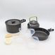 Алюминиевый кемпинговый набор посуды 3в1, Cooking Set DS-308 / Туристическая посуда (чайник, кастрюля, сковорода) 234565353 фото 11