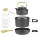 Алюминиевый кемпинговый набор посуды 3в1, Cooking Set DS-308 / Туристическая посуда (чайник, кастрюля, сковорода) 234565353 фото 3