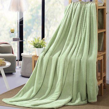 Плед двоспальний, 200х180см, Blanket, Зелений / Однотонне покривало на ліжко / Плюшевий плед покривало 23457623601 фото