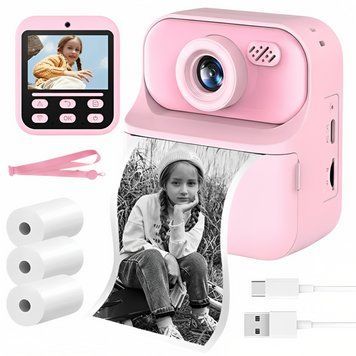 Детский фотоаппарат мгновенной печати + 3 рулона термобумаги, 2.4", 32 ГБ, USB, S1 / Детская цифровая камера / Детская фотокамера 234587060 фото