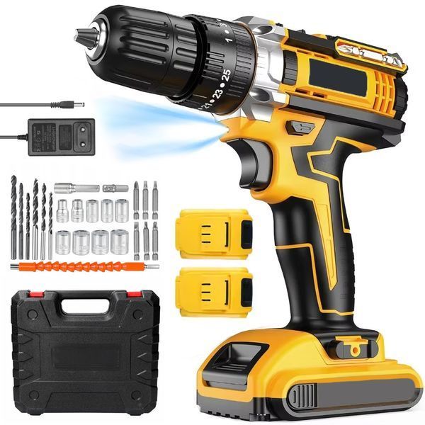 Шуруповерт с набором инструментов + 2 АКБ, в кейсе / Аккумуляторная дрель шуруповерт 234577942 фото Шуруповерт с набором инструментов + 2 АКБ, в кейсе / Аккумуляторная дрель шуруповерт 234577942 фото