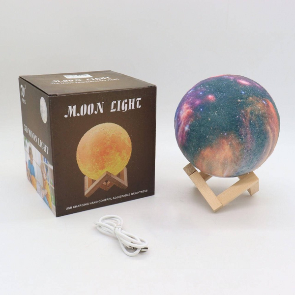 Настільний RGB світильник-нічник з USB, 3D Moon Night Light / Сенсорна лампа-нічник на акумуляторі 123457786 фото