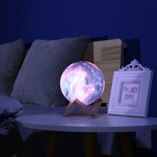 Настільний RGB світильник-нічник з USB, 3D Moon Night Light / Сенсорна лампа-нічник на акумуляторі 123457786 фото