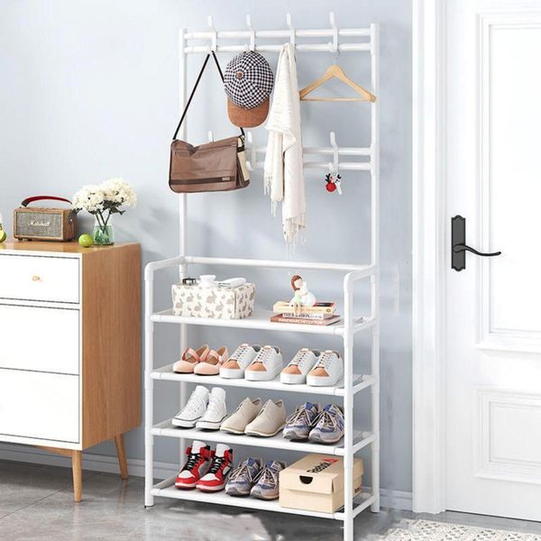 Вішалка для одягу з підставкою для взуття (154х60х29,5см), New simple floor clothes rack / Підлогова стійка-вішалка в передпокій 23456050301 фото