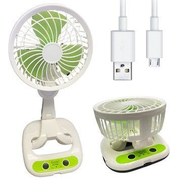 Настольный вентилятор с LED подсветкой и USB, KC-7900 / Аккумуляторный мини-вентилятор на стол 234579925 фото
