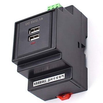 USB-роз'єм на DIN-рейку, DC5V/2.1A, 1P, IP22 / Юсб роз'єм на дин рейку 234583656 фото