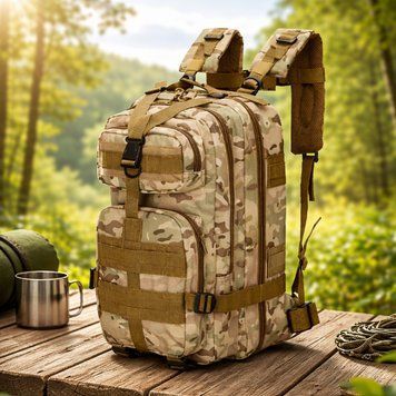 Армійський тактичний рюкзак на 45 л, 56х28х25 см, А12, Мультикам / Чоловічий військовий рюкзак 234561068 фото