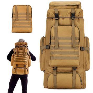 Тактический рюкзак на 50л (62х30х20 см) T-1725, Койот / Штурмовой рюкзак с системой Molle / Походный рюкзак 23456677301 фото