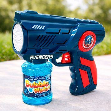Пистолет для мыльных пузырей Bubble Gun на батарейках автоматический с раствором, Синий / Генератор пузырьков / Детский пистолет 23458359701 фото