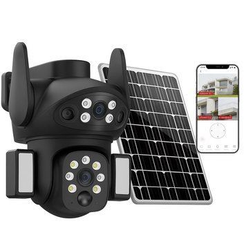 Камера видеонаблюдения уличная 4G с солнечной панелью, 8MP, (v380Pro), VQ006 Solar PTZ / IP камера наблюдения поворотная 234592652 фото