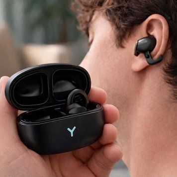 Беспроводные блютуз наушники в кейсе (Type-C, 2х70mah), WiWU T17 Pandora, черный / Спортивные наушники 234588439 фото