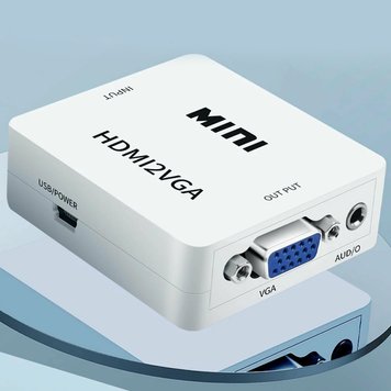 Адаптер-перехідник з HDMI на VGA, зі звуком та зовнішнім живленням / Конвертер перетворювач для ПК та ноутбука  234566320 фото