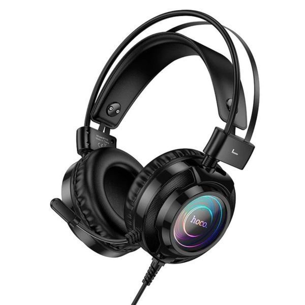 Беспроводные наушники Bluetooth, 400 мАч, 40мм, HOCO W110, Черные / Наушники с RGB-подсветкой / Геймерская беспроводная гарнитура 234595398 фото