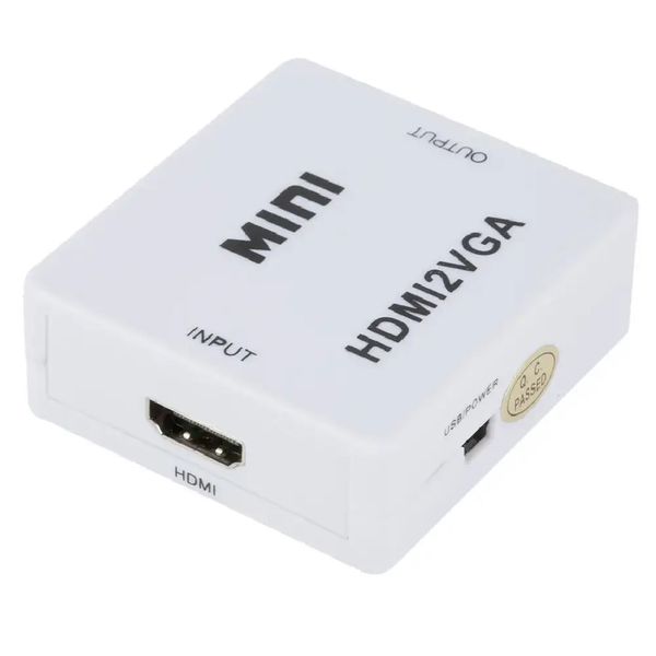 Адаптер-перехідник з HDMI на VGA, зі звуком та зовнішнім живленням / Конвертер перетворювач для ПК та ноутбука  234566320 фото