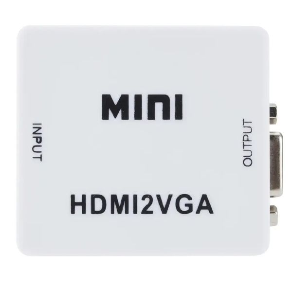 Адаптер-перехідник з HDMI на VGA, зі звуком та зовнішнім живленням / Конвертер перетворювач для ПК та ноутбука  234566320 фото