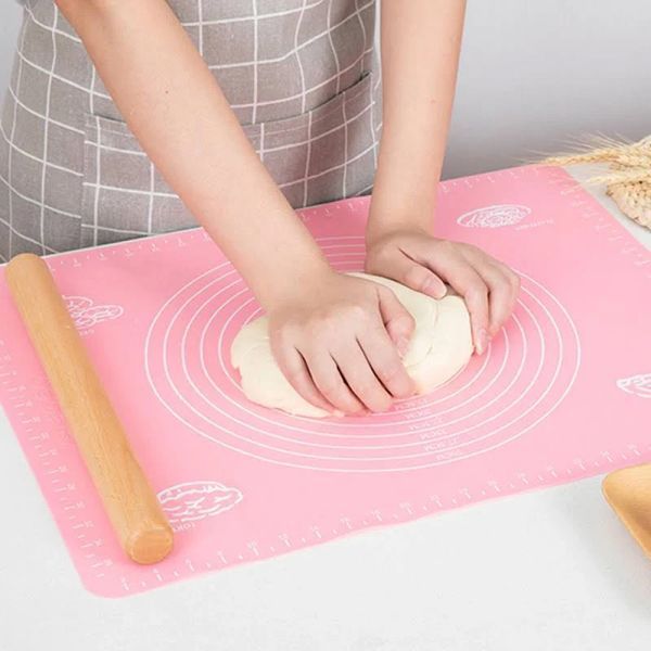 Силиконовый коврик для раскатки и формирования теста с разметкой, 43*35см, MG-539 NGB4, Розовый / Коврик для теста 23457434102 фото