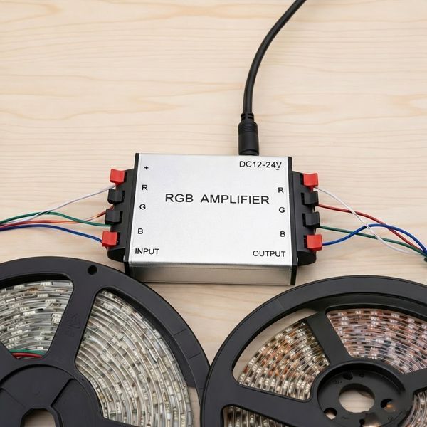 Універсальний підсилювач напруги RGB, XM-01 / RGB підсилювач / Підсилювач для світлодіодної стрічки 234562797 фото