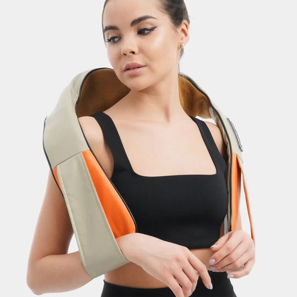 Масажер для шиї та плечей, Massager of Neck Kneading / Роликова масажна накидка / / Електричний масажер з підігрівом 123461238 фото