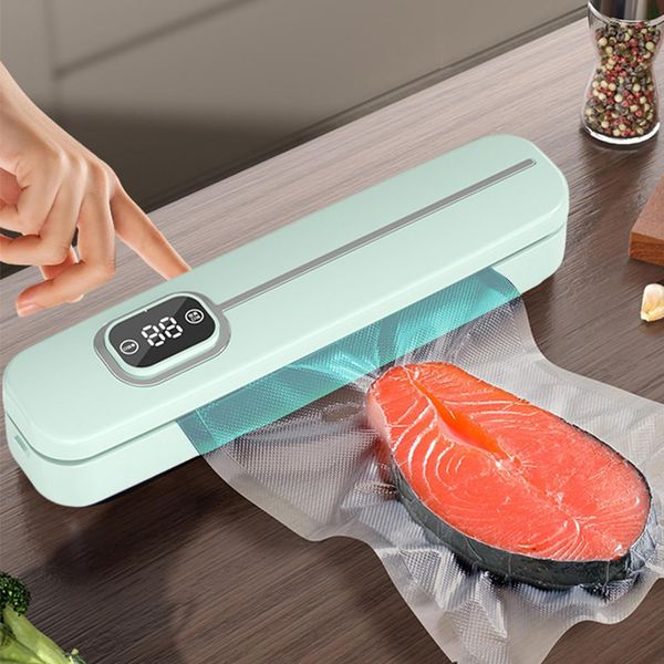 Вакуумний пакувальник харчових продуктів з LED дисплеєм, Vacuum Sealer / Кухонний вакууматор для їжі 234574223 фото