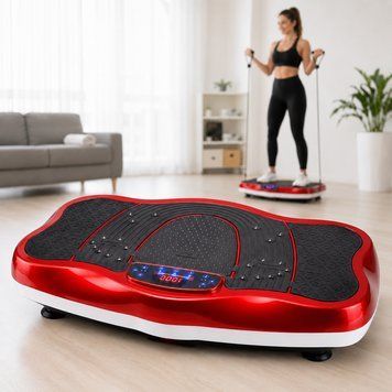 Віброплатформа, LED, пульт, еспандери, Sokany TS-5539P, Червоний / Вібраційна платформа / Вібротренажер для схуднення 234596706 фото