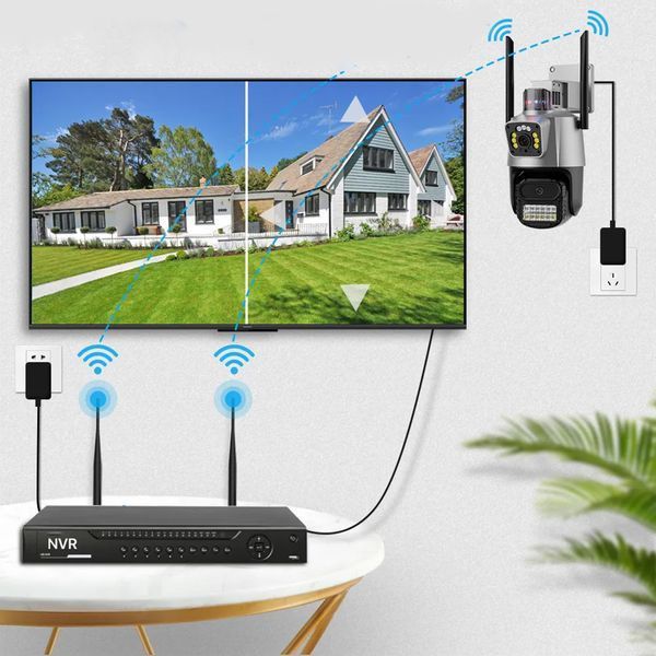 Вулична WIFI камера Dual Lens + Карта пам'яті microSD 128GB / Поворотна вай фай камера відеоспостереження 234568441((артикул вірний)) фото