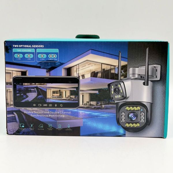 Вулична IP камера Dual Lens 6MP з сиреною 234568441 фото