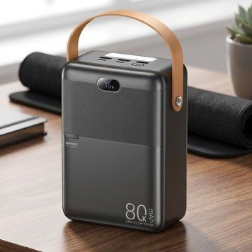 Повербанк 80000мАг, USB Type-A, Type-C, з дисплеєм, REMAX RPP-118, Чорний / Павербанк із швидкою зарядкою / PowerBank з ліхтариком 234595134 фото
