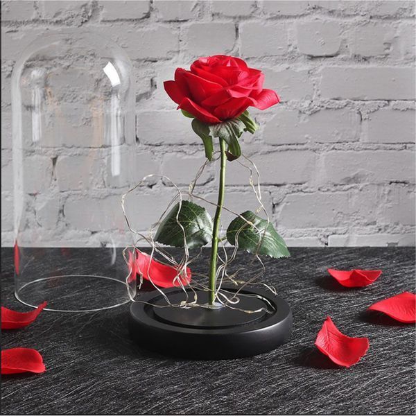 Роза в колбе с LED подсветкой + Кулон с проекцией "I love you" / Вечная роза / Подарочная декоративная роза-ночник 123458328 (цей артикул вірний) фото