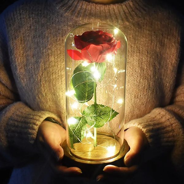 Роза в колбе с LED подсветкой + Кулон с проекцией "I love you" / Вечная роза / Подарочная декоративная роза-ночник 123458328 (цей артикул вірний) фото