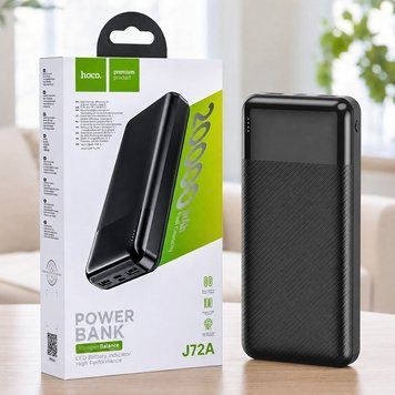 Повербанк 20000mAh, 2хUSB, Type-C, Micro-USB, HOCO J72A, Чорний / Павербанк для телефону / УМБ / Зовнішній акумулятор 234631924 фото