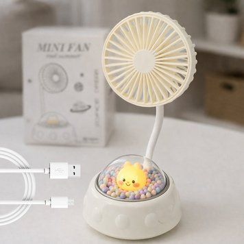 Настольный мини вентилятор с гибкой ножкой USB, SY88-68, Разные цвета / Аккумуляторный вентилятор с LED подсветкой 234588201 фото