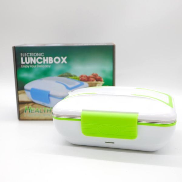 Електричний ланч бокс з підігрівом 12/220В, LunchBox, Зелений / Термо ланч бокс / Контейнер для їжі від прикурювача 23457199201 фото