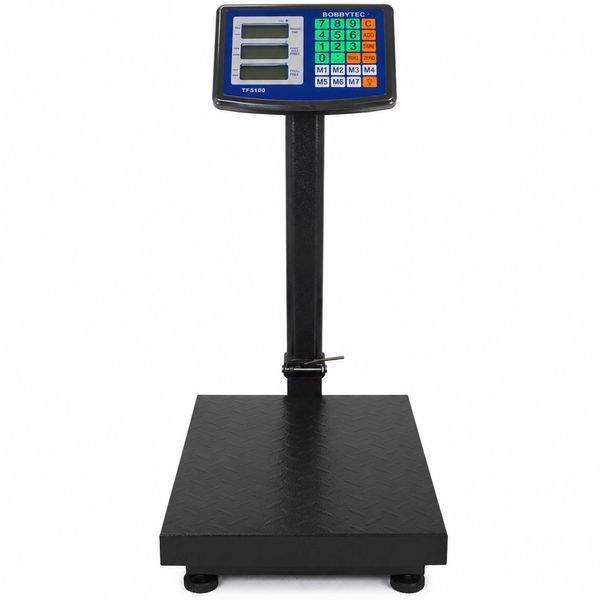 Торговые весы, 600кг, 60х45см, Wi-fi, BOBBYTEC TF5100-600, Черный / Электронные весы на аккумуляторе / Весы напольные со стойкой 234594552 фото