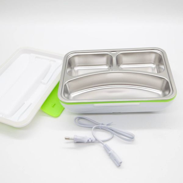 Електричний ланч бокс з підігрівом 12/220В, LunchBox, Зелений / Термо ланч бокс / Контейнер для їжі від прикурювача 23457199201 фото