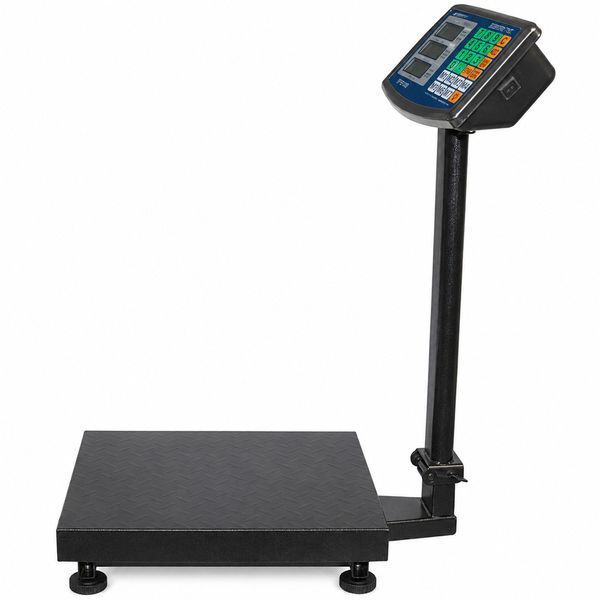 Торговые весы, 600кг, 60х45см, Wi-fi, BOBBYTEC TF5100-600, Черный / Электронные весы на аккумуляторе / Весы напольные со стойкой 234594552 фото