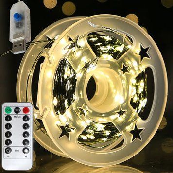 Світлодіодна гірлянда Роса від USB, 100м, 1000LED, зелений провід, Теплий білий / Новорічна гірлянда на ялинку 234574676 фото